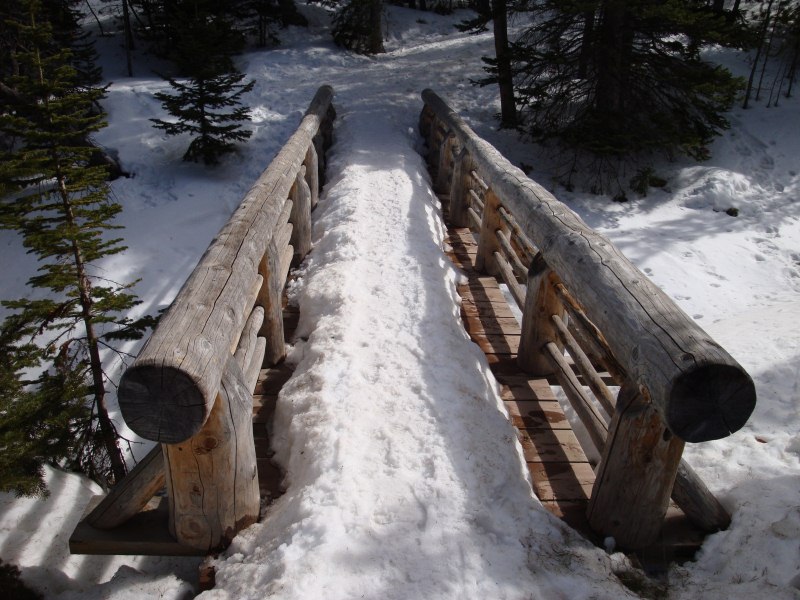 Snow Path on Bridge