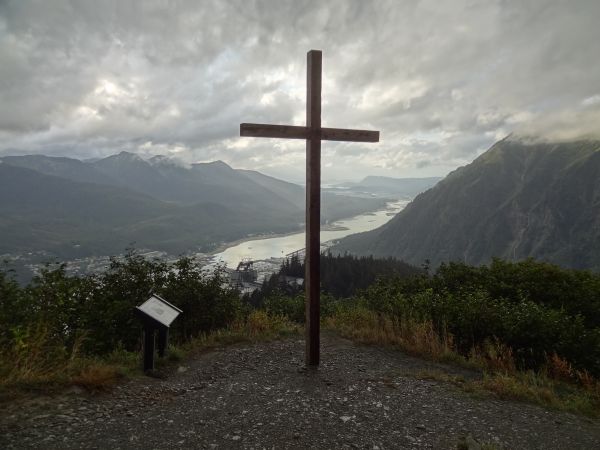 Cross in Front of Downtown