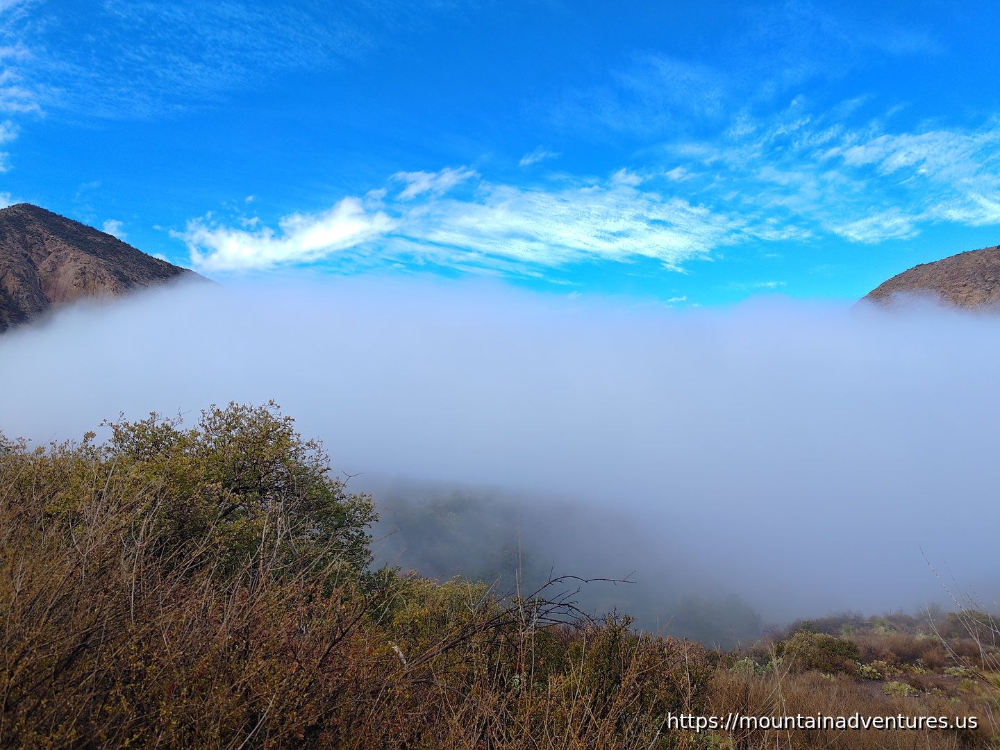 Clouds Covered Mountains in the Desert