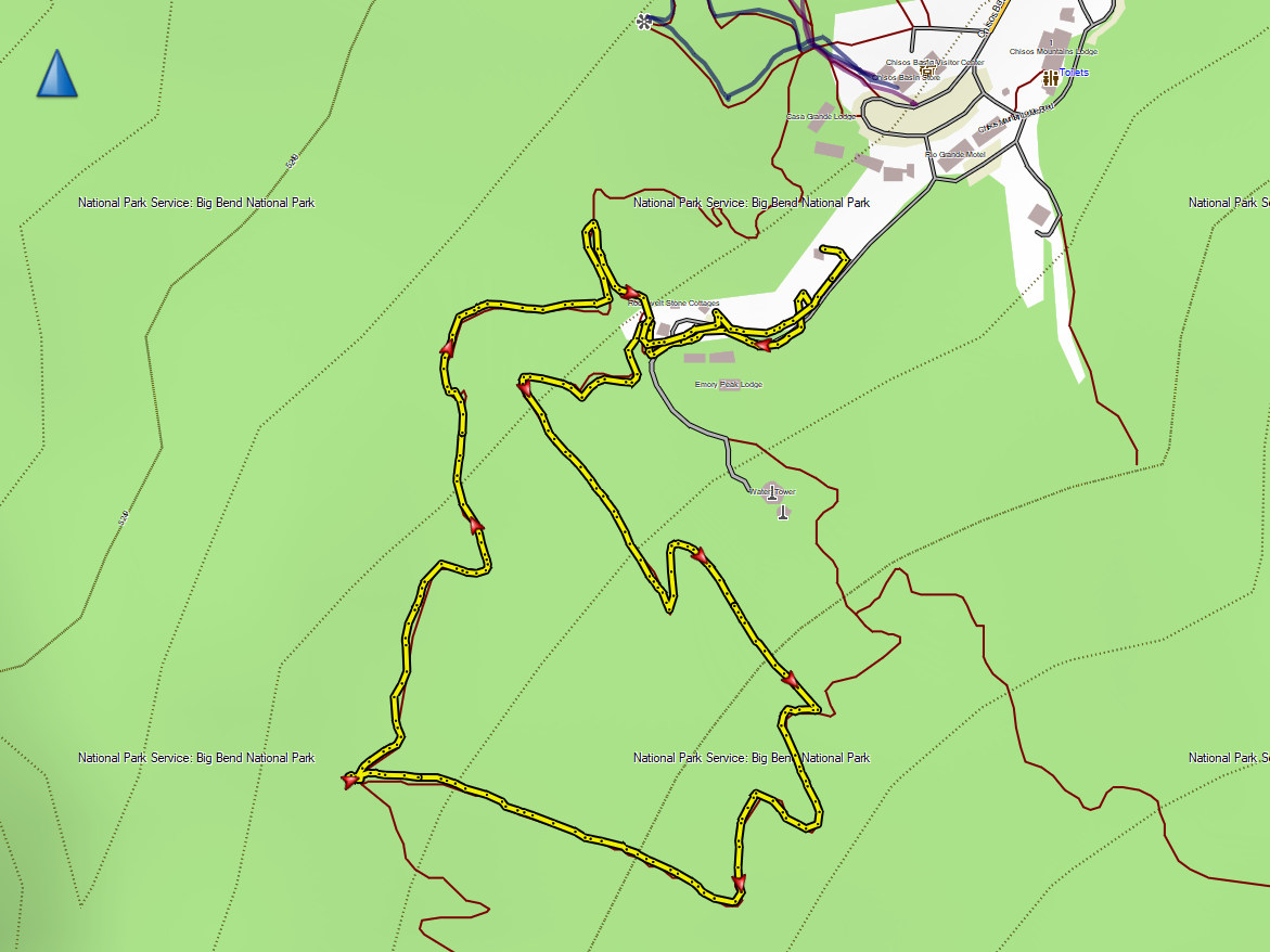 Map of the Chisos Basin Loop Hike