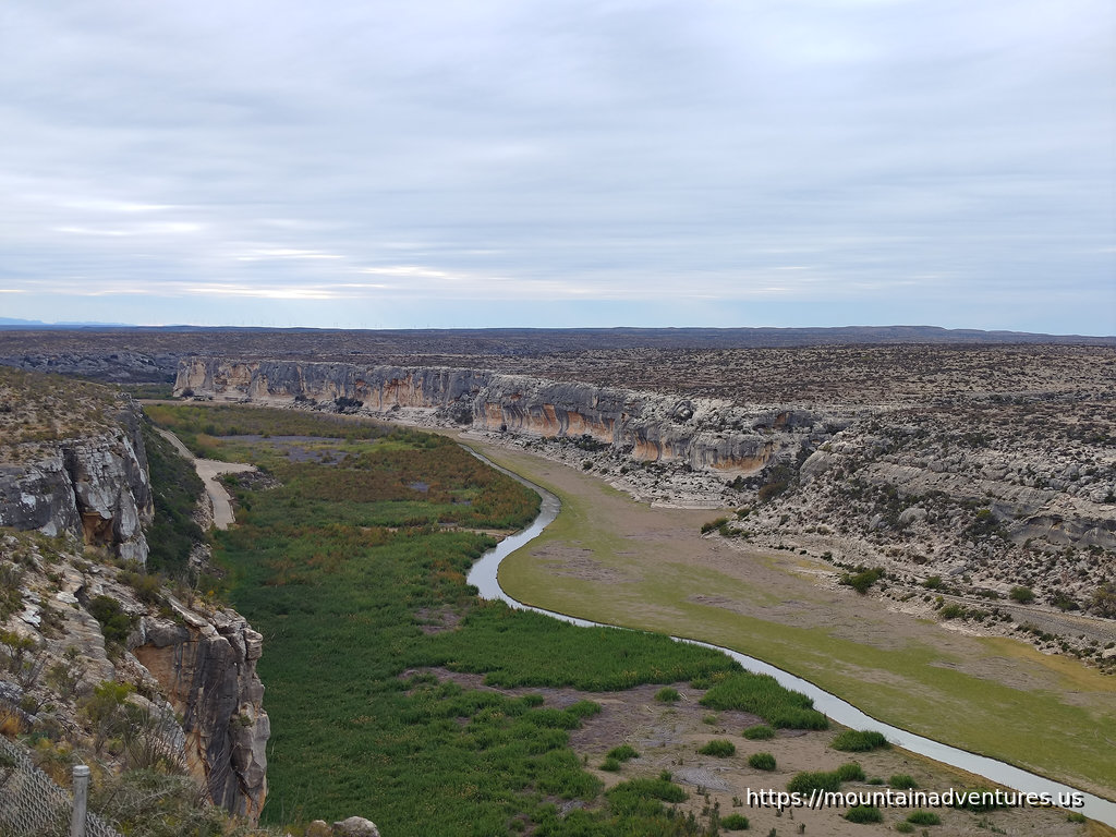 Pecos River in a Wide Canyon from Above