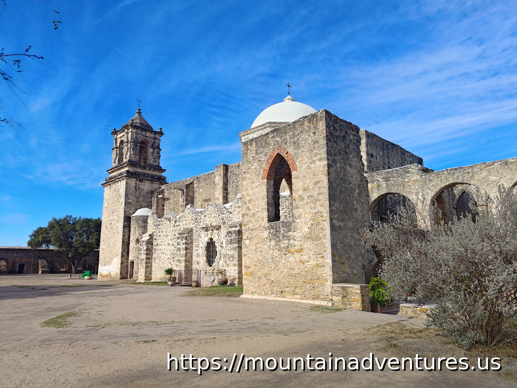 Side View of a 1700s Spanish Mission Church