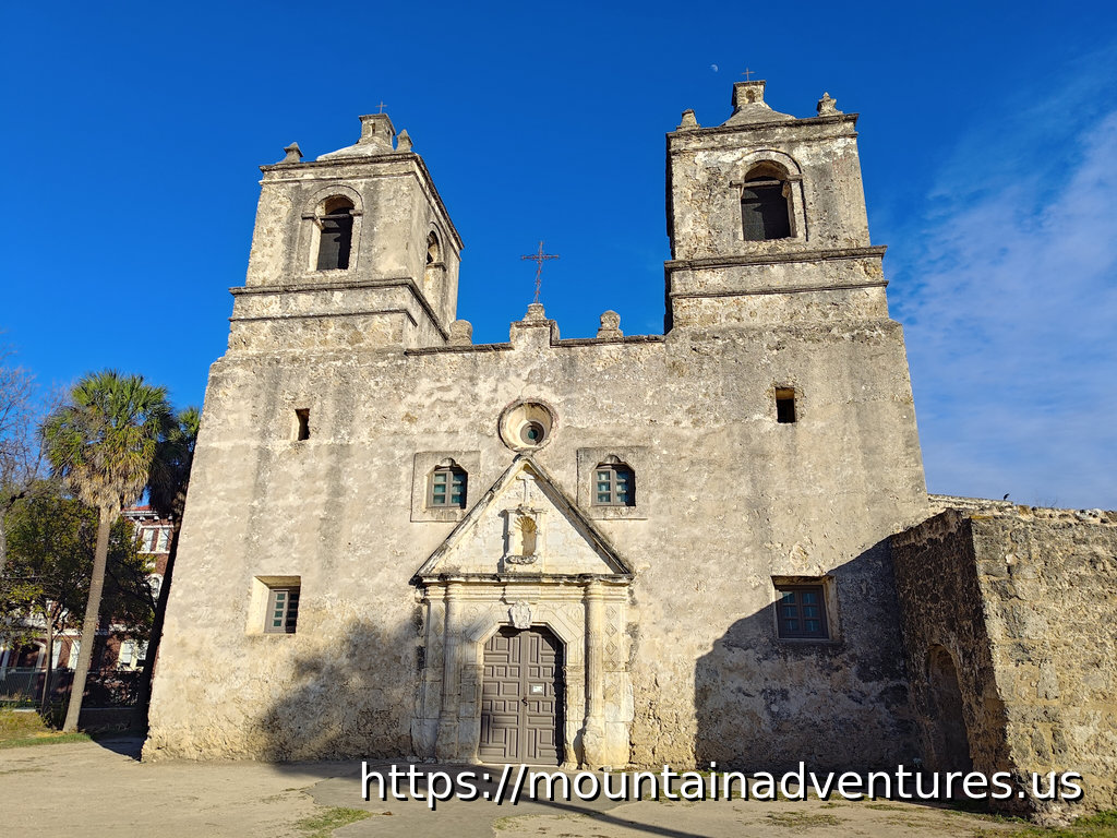 Front of Mission Concepcion's Church with two bell towers